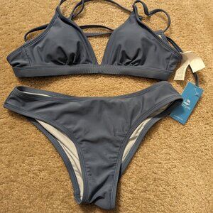 Boho Rhapsody Lace-Up Back Bralette & Hipster Bikini Set